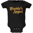 thumbnail image 1 of Wizards are born in August Soft Baby One Piece Black 18-24 M, 1 of 1