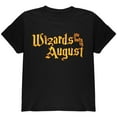thumbnail image 1 of Wizards are born in August Youth T Shirt Black YLG, 1 of 1
