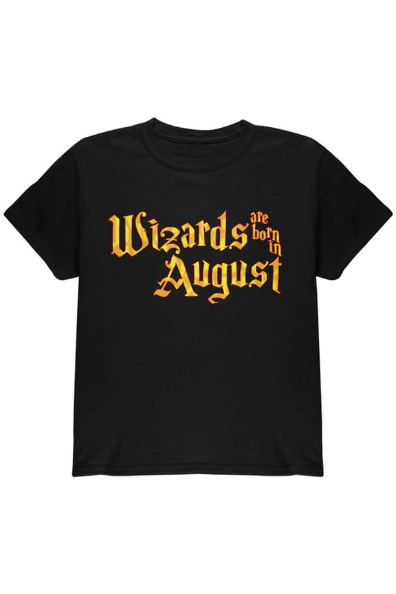 Wizards are born in August Youth T Shirt Black YLG