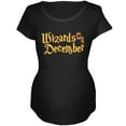 thumbnail image 1 of Wizards are born in December Maternity Soft T Shirt Black MD, 1 of 1