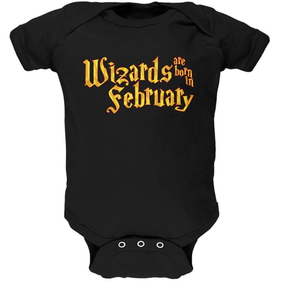 Wizards are born in February Soft Baby One Piece Black 3-6 M