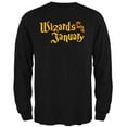 thumbnail image 1 of Wizards are born in January Mens Long Sleeve T Shirt Black LG, 1 of 1