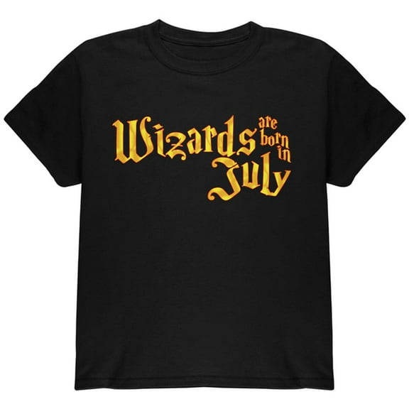 Wizards are born in July Youth T Shirt Black YLG