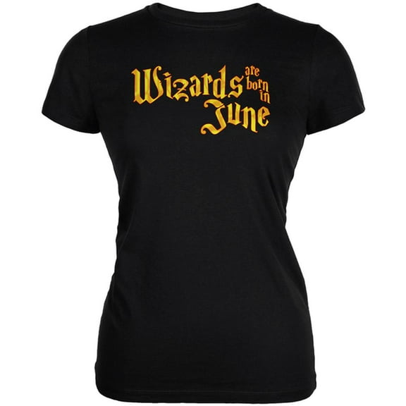 Wizards are born in June Juniors Soft T Shirt Black MD