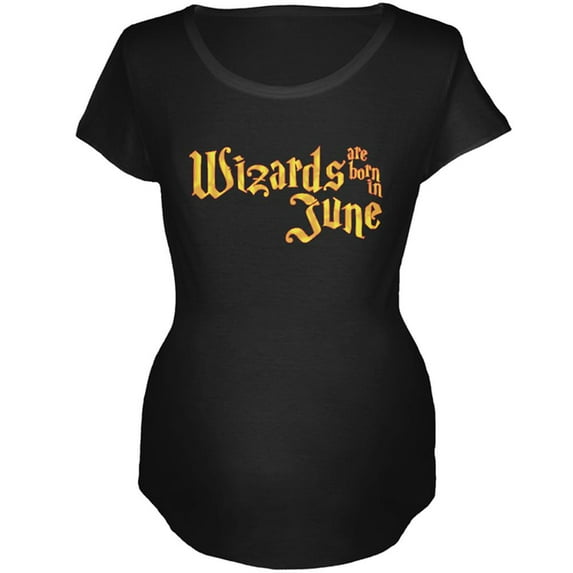 Wizards are born in June Maternity Soft T Shirt Black MD