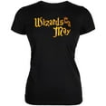 thumbnail image 1 of Wizards are born in May Juniors Soft T Shirt Black 2XL, 1 of 1
