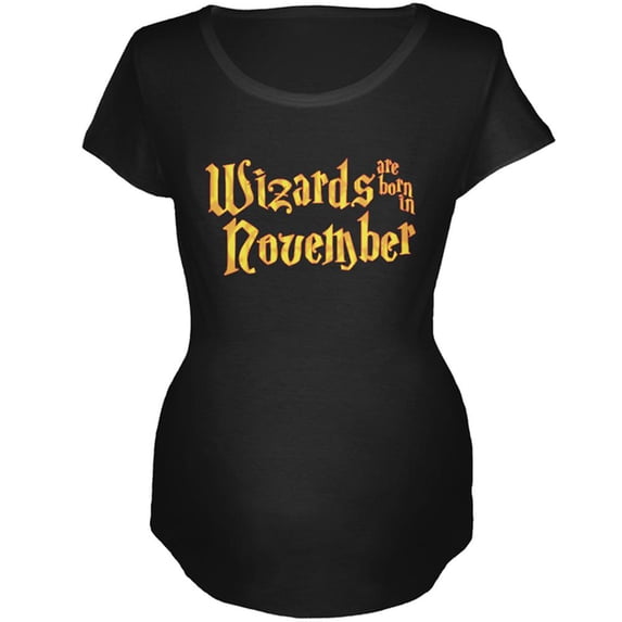 Wizards are born in November Maternity Soft T Shirt Black 2XL