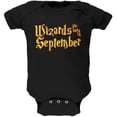 thumbnail image 1 of Wizards are born in September Soft Baby One Piece Black 3-6 M, 1 of 1