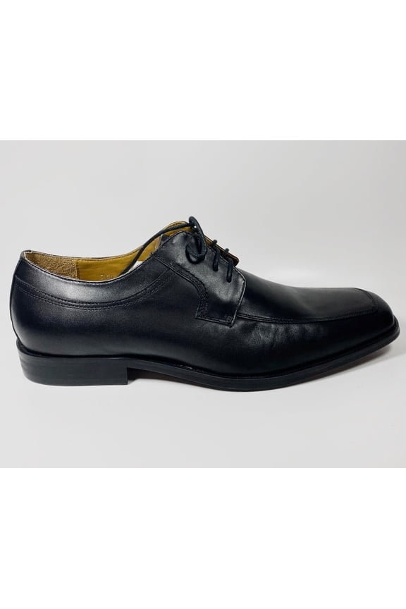 Men's Leather Moc Toe Oxford Style 760, Black - Size 44