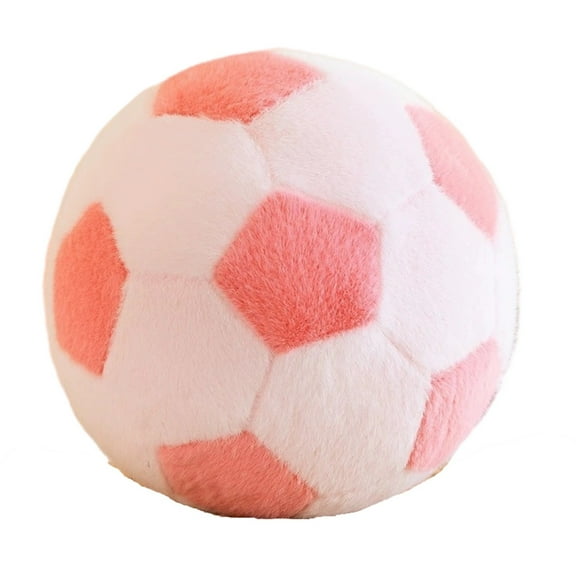 Wizlet 10 in Soccer Plush Ball Shaped Pillow Toy Football Stuffed Animal Room Decor Pink