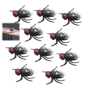 Wizlet 10pcs Fake Flies Plastic Fake Bugs Insects Simulated Toy Halloween April Fools Christmas Party Gags Gifts Pranks for Adults