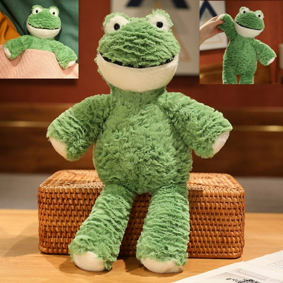Wizlet 14" Smiley Frog Plush Toy, Ultra-Soft Smiley Frog Stuffed Animal, Smiley Frog Plush Pillow Birthday Gift for family and friends, Perfect for Snuggling, Playtime, and Bedroom Decor