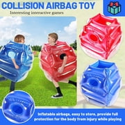 Wizlet 2PC Sumo Balls, Inflatable PVC Bumper Ball Outdoor Fun Collision Ball Blow Up Body Bubble Ball Sports Game Prop for Grassland or Other Outdoors Play 2PC Blue+Pink 20inch