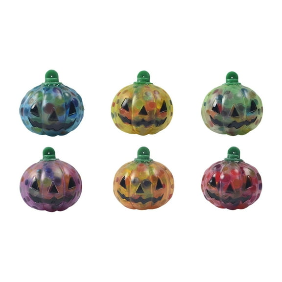 Wizlet 6 Pcs Pumpkin Stress Balls, Halloween Squishy Squeeze Balls Fidget Toys, Stress Relief Toys for Adult, Halloween Trick or Treat Goodie Bag Fillers, Party Favors Gifts