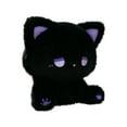 thumbnail image 1 of Wizlet Black Cat Plush, Cute Cat Stuffed Animals Plushies for Girls, Kawaii Kitten Plushie Soft Cuddle Pillow for Kids, Birthday Gift for Kids Boys Girls Purple eye, 1 of 5