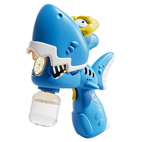 Wizlet Bubble Launcher for Kids, Dino & Shark Bubble Machine Toys, High Output Automatic Bubble Blaster, Rechargeable Easter Birth - Blue