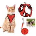 thumbnail image 1 of Wizlet Cat Harness and Leash for Walking, Escape Proof Safe Adjustable Kitten Vest Harnesses for Walking, Easy Control Soft and Comfortable - Red M, 1 of 8