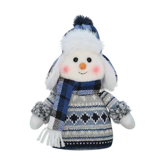 Wizlet Christmas Decoration, Blue Fabric Doll, Cute Ski Swing Snowman Decoration, Christmas Tree Decoration, Christmas Tree Ornaments Swaying 8.26 in