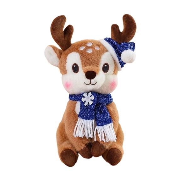 Wizlet Christmas Reindeer Stuffed Animals Plush Toys, Cute Santa Deer Elk Toys Decorations, Soft Christmas Stuffed Reindeer Plushies Gifts, Holiday Xmas Deer Room Decor 11.8 in (G)