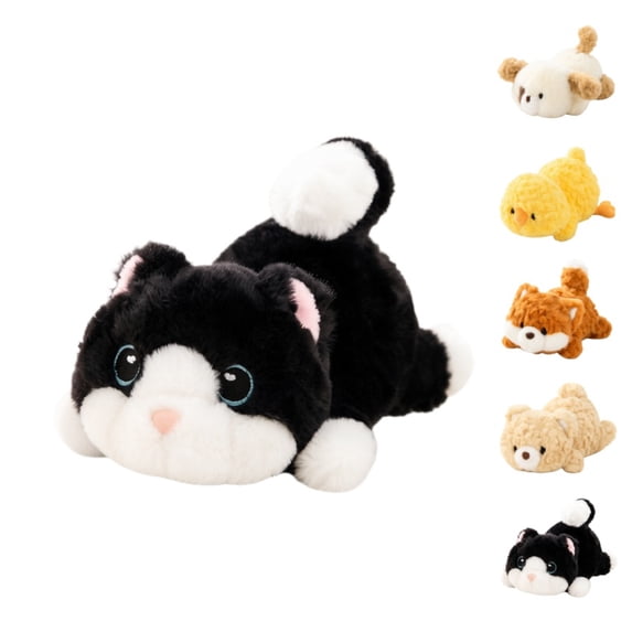 Wizlet Cute Black White Cat Stuffed Animal Plush Toy, 3.9in Soft Plushie for Kids, Adorable Pet Doll, Cuddly Soft Plushie Pillow Gift for Kids & Adults