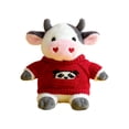 thumbnail image 1 of Wizlet Cute Cow Plushies With Heart-Shaped Nostrils, Cow Stuffed Animal Plush Toys With Sweater, A Cozy Hugging Companion and Gifts for Christmas, Birthdays, Valentine's Day 9in (N), 1 of 5