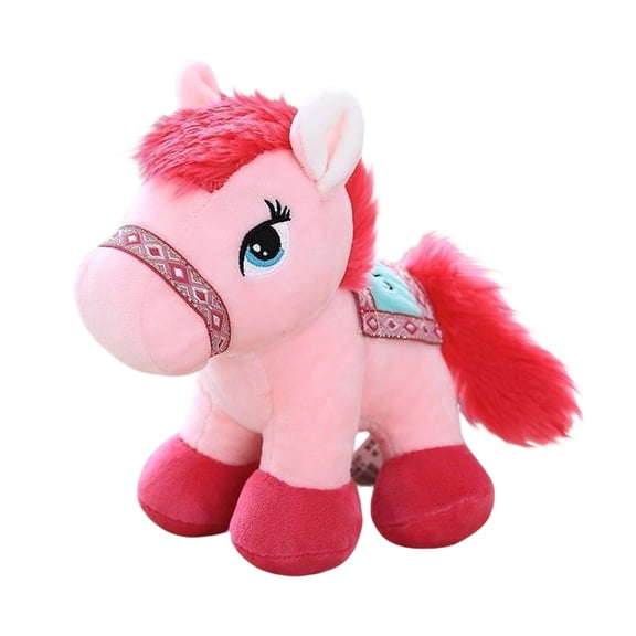 Wizlet Cute Horse Stuffed Animal Plush Toy , Realistic Detailing, A Cozy Hugging Companion and Gifts for Christmas, birthdays, Valentine's Day 9.8in (Pink)
