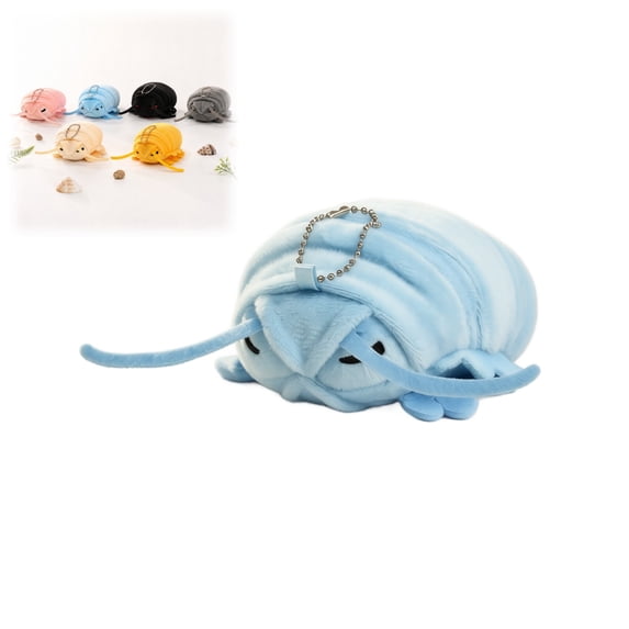 Wizlet Cute Isopod Stuffed Plush Pendant, Sleep‑eyed Woodlouse Plush Toy With Metal Chain, Soft Bug‑Shaped Bag Charm, Backpack Accessory And Unique Decor Gift