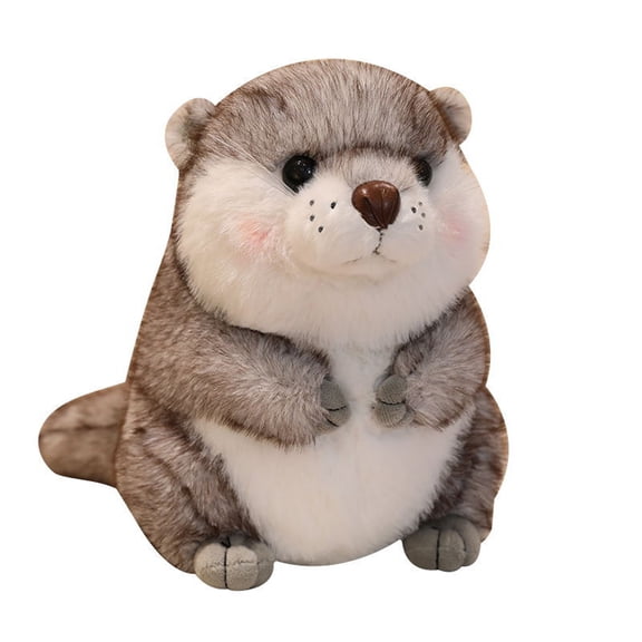Wizlet Cute River Otter Stuffed Animal Plushie,Wildlife Stuffed Animals, River Otter Plush Toy 9.8In, Best gift for Valentine's Day, Easter, Birthdays (Gray)