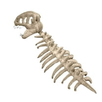 Wizlet Dinosaur Skeleton Costume Set, Realistic 3DSkeleton Design Dinosaur Skull Headpiece and Spine Costume for Halloween 45.3 in Gray