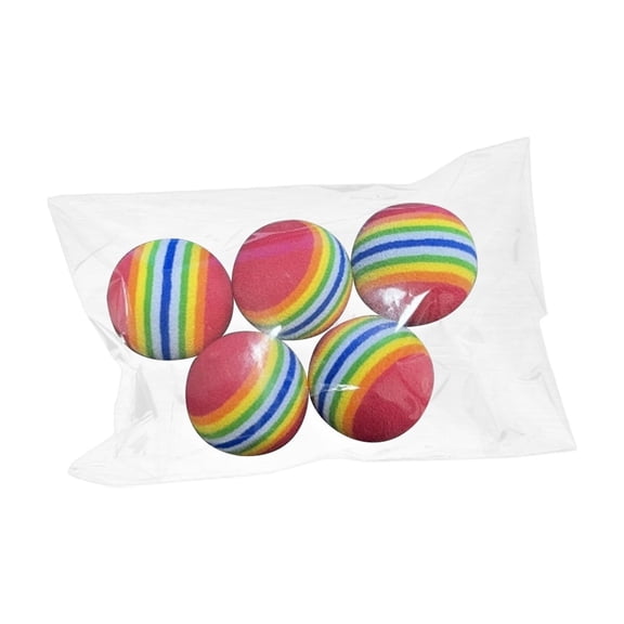Wizlet EVA Foam Balls for Cats, Colorful Rainbow Cat Toy Sponge Balls Soft Pet Toy for Pets to Play Alone - Small (5pc)