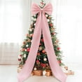 thumbnail image 1 of Wizlet Elegant Christmas Tree Topper, Large Satin Bow Decoration, Large Decorative Xmas Tree Toppers Bows, Holiday Wreath Bow for Home, Party, Wedding, Wall Decor 74.8 in Pink, 1 of 4