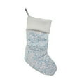 thumbnail image 1 of Wizlet Glitter Christmas Stocking, Large Sequin Xmas Stocking with White Faux Fur Cuff, Personalized Fireplace Hanging Stocking Gift Bags for Xmas Tree Party Decor White, 1 of 5