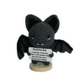 thumbnail image 1 of Wizlet Handmade Halloween bat Crochet with Positive Message - Funny Knitted Wool Doll for Halloween Home Office Decor, 1 of 5