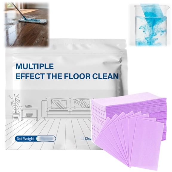 Wizlet Multi-Effect Disposable Floor Cleaning Sheets, Concentrated Multi-Surface Floor Cleaner Tablets with Fresh Fragrance, Universal Mop Pads Suitable for Wood Tile Composite Floors B_30pc