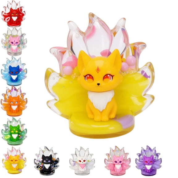 Wizlet Nine-Tailed Fox Quicksand Ornaments ,Toy Collection Desk Accessories Home & Office Decoration,Car ornaments
