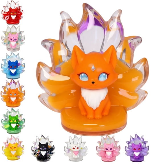 Wizlet Nine-Tailed Fox Quicksand Ornaments ,Toy Collection Desk Accessories Home & Office Decoration,Car ornaments