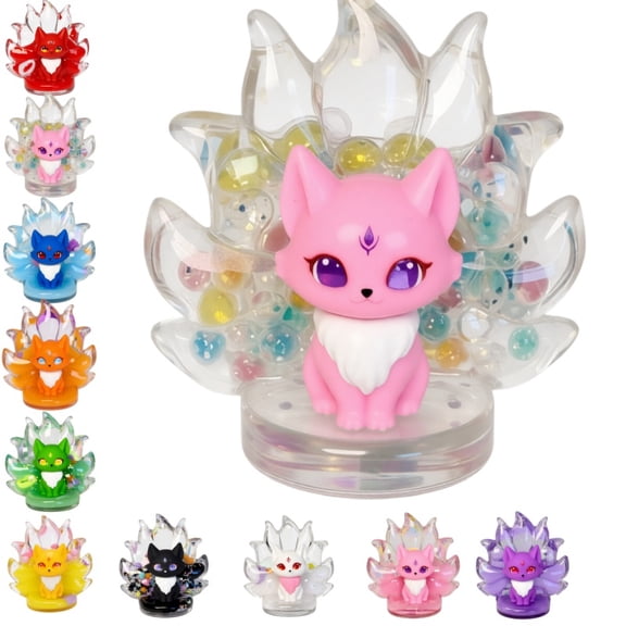 Wizlet Nine-Tailed Fox Quicksand Ornaments ,Toy Collection Desk Accessories Home & Office Decoration,Car ornaments