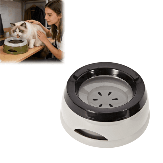 Wizlet No Spill Pet Water Bowl, Leak Proof Water Dispenser for Dogs and Cats, Ideal for Home and Car Travel_Light Gray