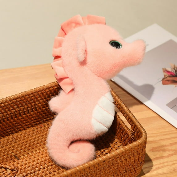 Wizlet Plush Seahorse Stuffed Marine Animals Toys Dolls,Cute Realistic Stuffed Animal, Excellent Gift for Women Kids Boys Girls - Pink 11.8 Inches