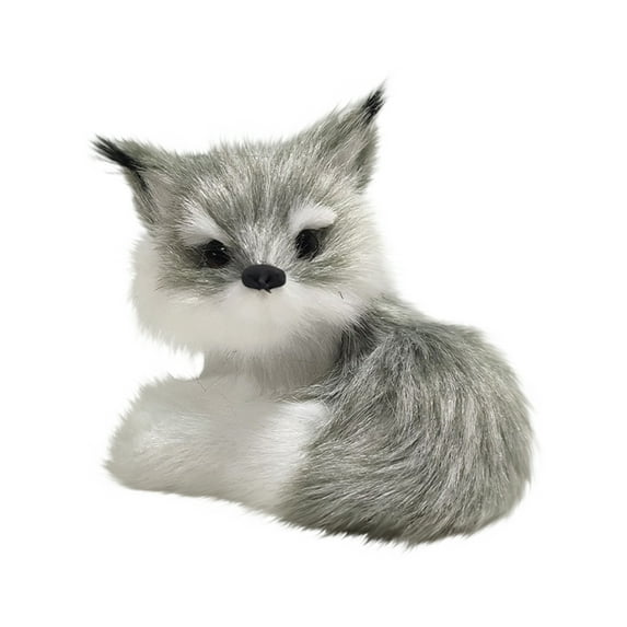 Wizlet Simulation Fox Plush Toy Cute Mini Stuffed Animal Plush Home Desktop Decoration, Birthday Valentine's Day Gift (H)