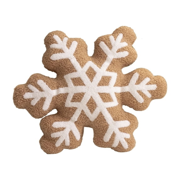 Wizlet Snowflake Pillow Plush Christmas Cushion for Bed and Sofa Winter Ornament B_16.5 in