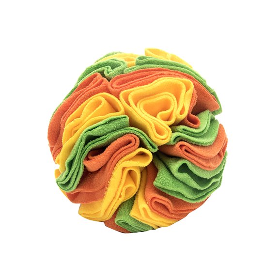 Wizlet Snuffle Ball for Dogs, Puzzle Sniffing Interactive Dog Ball for Blind Dogs Training Stress Relief Dog Enrichment Toys Treat Machine Washable - Orange_S