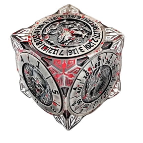 Wizlet Spinner Dice, 7 in 1 Unique Metal Cube Dice Set with 6D Relief ,Cool Polyhedral Role Playing Game Dice, Fantasy Tabletop RPG Accessories D