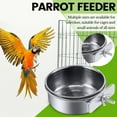 thumbnail image 1 of Wizlet Stainless Steel Bird Feeding Bowls, Small Bird Feeding Cup, Stainless Steel Parrot Food Bowl Cage with Holder, Parrot Cage Water Feeder, Pet Cage Cup Holder (D 16*6cm), 1 of 6
