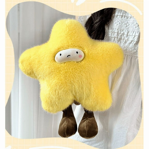 Wizlet Star Stuffed Animals Star Plush Toys - Cute Star-Shaped Stuffed Animal with Embroidered Face, Soft Plushie for Kids & Fans, 9" Decorative Star Pillow 1pc