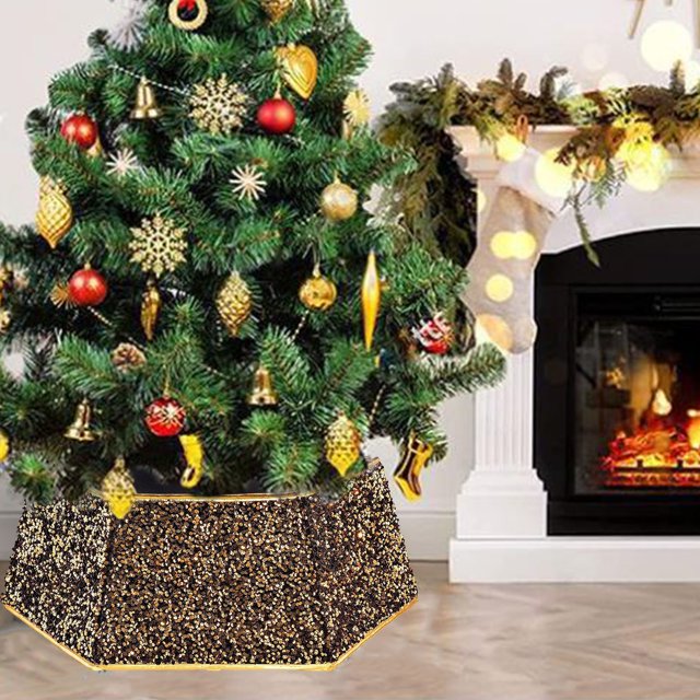 Wjsxc Christmas Decorations,Christmas Tree Collars 23.6 Inch Sequin