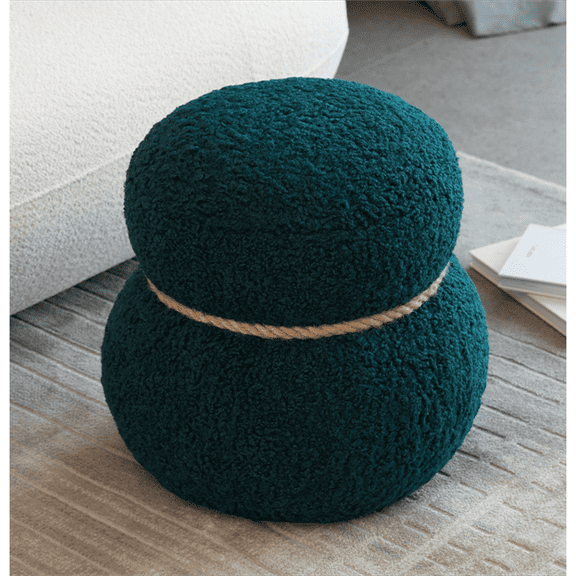 Wkj1Y Dark Green Snowman Stool, Playful Cute, Round Belly, Charming Addition for Any Space