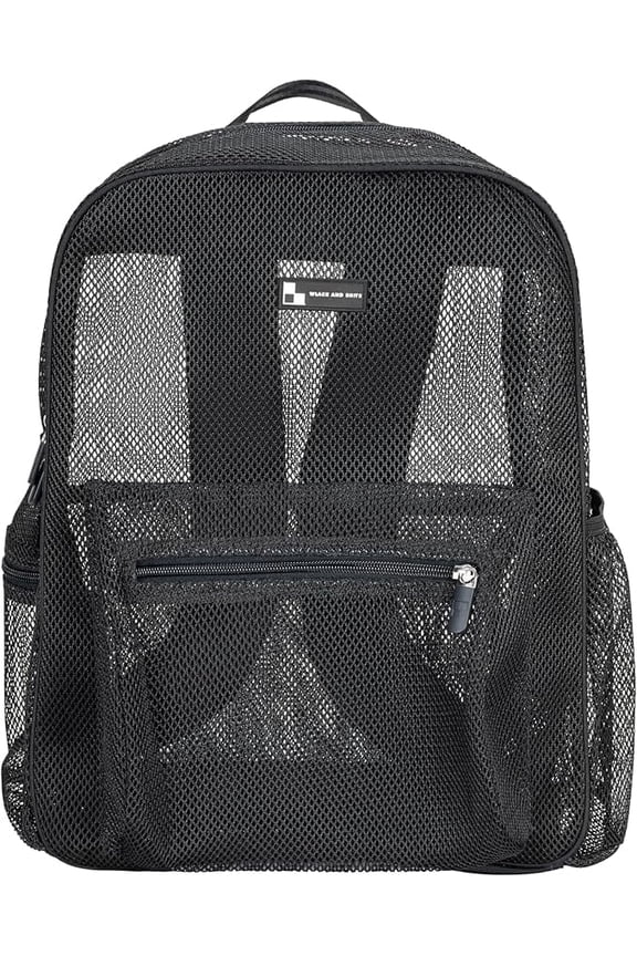 Wlack and Bhite Heavy Duty Mesh Backpacks (Jet Black)