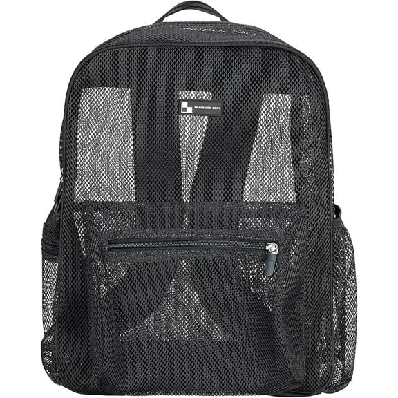 Wlack and Bhite Heavy Duty Mesh Backpacks (Jet Black)