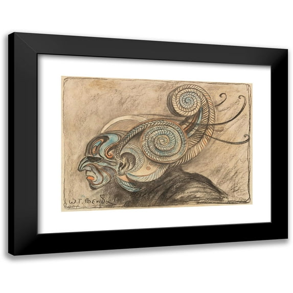 Wladyslaw Theodore Benda 24x18 Black Modern Framed Museum Art Print Titled - Mask